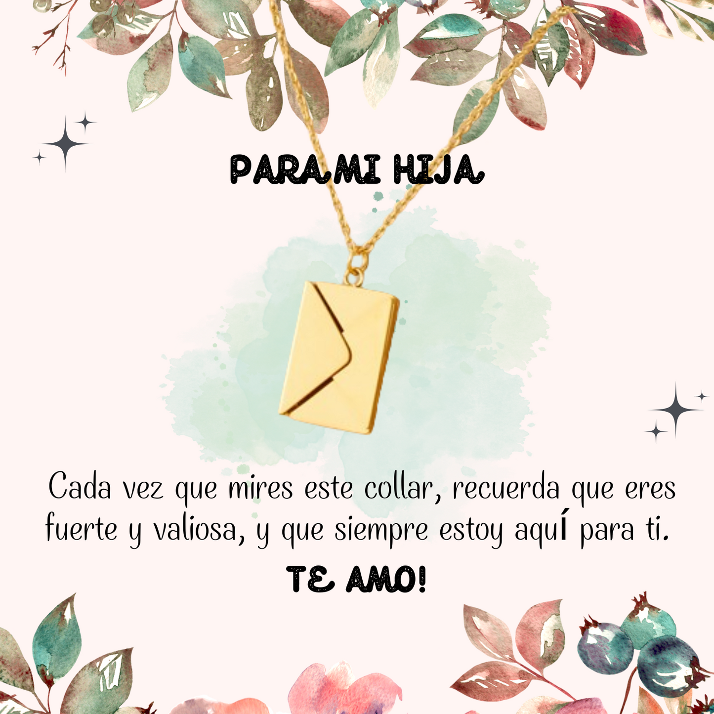 COLLAR CON SOBRE Y CARTA DE AMOR 2X1